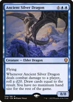 NM Ancient Silver Dragon, MTG, Baldur's Gate, Magic the Gathering, 56 - Image 1
