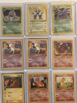Pokemon TCG 20 vintage lot, 5 holos, 2 mew promos, all binder copy’s, dmg-mp - Image 2