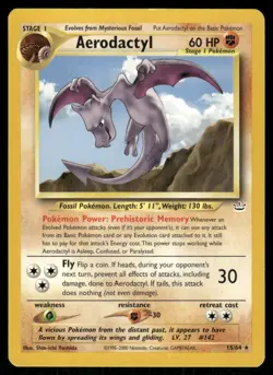 Pokemon Tcg Aerodactyl #15 Pokemon Neo Revelation LP - Image 1