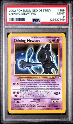 2002 Pokemon Neo Destiny Shining Mewtwo #109 Holo PSA 9 - Image 1