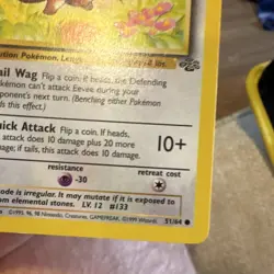 POKEMON TCG JUNGLE 1ST EDITION EEVEE #51/64 REGULAR COMMON 1999 WOTC 50HP BASIC - Image 2