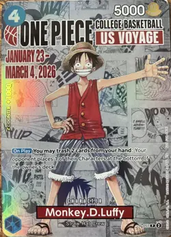 One Piece Monkey D. Luffy US College Basketball SEALED Promo Card RUTGERS - Image 1