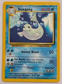 Dewgong 25/102 Base Set Unlimited Vintage Pokemon Card TCG LP - Image 1