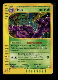 Muk H17/H32 Aquapolis 2002 Rare Holo e-Series Pokemon Card TCG - Image 1