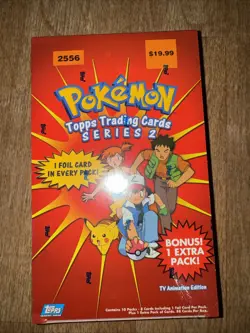 Pokemon Topps Series 2 Booster Box 10 Packs 2556 Hobby Vintage Rare 88 Cards Per - Image 1