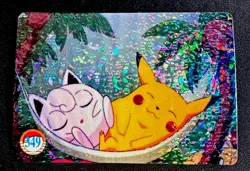 Pokemon Pocket Monsters Vintage Vending Prism Sticker Card #349 Pikachu Holo - Image 1