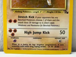 1999 Pokemon TCG Hitmonlee 7/62 Fossil Set Unlimited Edition Holo Rare Card USED - Image 5