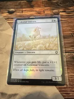 MTG Celestial Unicorn Adventures in the Forgotten Realms Foil #005 - Image 1