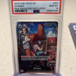 PSA 10 One Piece Shanks Leader PSA Promo Magazine Exclusive OP09-001 TCG Cards - Image 1