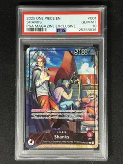Shanks PSA 10 One Piece English Card Magazine Exclusive Promo OP09-001 2025 - Image 1