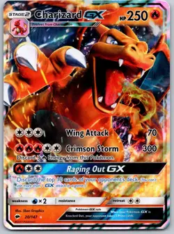 Charizard-GX - 20/147 Ultra Rare Burning Shadows Pokemon TCG LP - Image 1