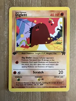 Diglett 1st Edition 52/82 Common Team Rocket Pokemon Vintage MP 2000 WOTC - Image 1