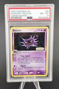 PSA 8 NM-MT 2006 Pokemon Haunter EX Legend Maker Reverse Holo Foil #35 - Image 1