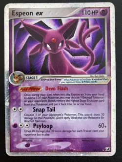 2005 Pokemon EX Unseen Forces Espeon EX Holo Foil Rare 102/115 - Image 1