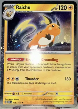 Raichu 026/165 Cosmos Holo Sam's Club Promo - 🌀 SWIRL Pokemon TCG: 151 - NM - Image 2