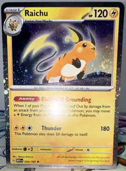 Raichu 026/165 Cosmos Holo Sam's Club Promo - 🌀 SWIRL Pokemon TCG: 151 - NM - Image 4