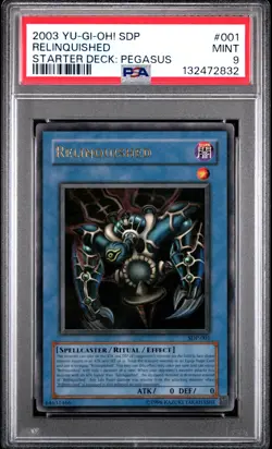 2003 YU-GI-OH! STARTER DECK: PEGASUS #001 RELINQUISHED PSA 9 - Image 1