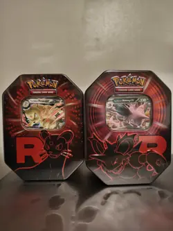 Pokemon TCG - Team Rocket Tin Destined Rivals - Persian & Nidoking Sealed New - Image 1