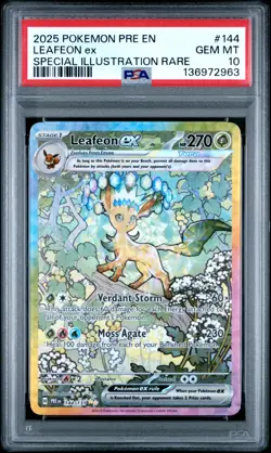 2025 POKEMON PRE EN-PRISMATIC EVOLUTIONS #144 LEAFEON ex SIR PSA 10 - Image 1