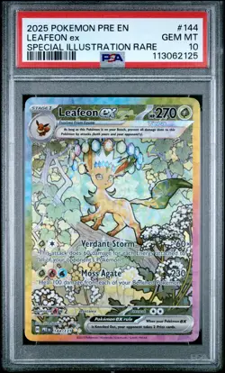 2025 POKEMON PRE EN-PRISMATIC EVOLUTIONS #144 LEAFEON EX PSA 10 - Image 1