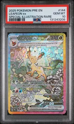 2025 POKEMON PRE EN-PRISMATIC EVOLUTIONS #144 LEAFEON EX PSA 10 - Image 1