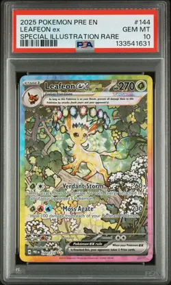 2025 POKEMON PRE EN-PRISMATIC EVOLUTIONS #144 LEAFEON EX PSA 10 - Image 1