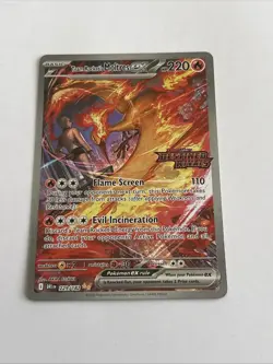 Pokemon TCG Team Rocket's Moltres EX 229/182 Destined Rivals SIR Stamped Card NM - Image 1