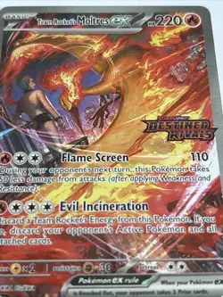 Pokemon TCG Team Rocket's Moltres EX 229/182 Destined Rivals SIR Stamped Card NM - Image 3