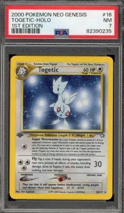 Pokemon Togetic Neo Genesis 1st Edition Holo Rare #16 PSA 7 - Image 1
