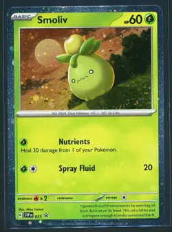 Smoliv SVP023 Holo Black Star Promo Pokemon 2023 Scarlet & Violet - NM - Image 1