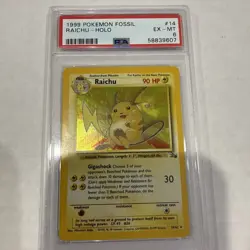 Raichu 14/62 Fossil Holo PSA 6 1999 Pokemon TCG Wizards English Mitsuhiro Arita - Image 1