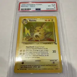 Raichu 14/62 Fossil Holo PSA 6 1999 Pokemon TCG Wizards English Mitsuhiro Arita - Image 4