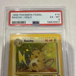 Raichu 14/62 Fossil Holo PSA 6 1999 Pokemon TCG Wizards English Mitsuhiro Arita - Image 5