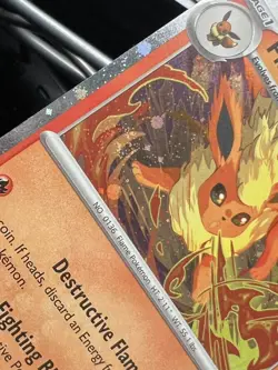 *SWIRL* Flareon Pokemon Scarlet & Violet SVP 167 Cosmos Holo Black Star Promo - Image 2