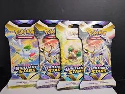Pokemon TCG: Sword & Shield-Brilliant Stars Sleeved Booster Pack Lot Of 4 - Image 1