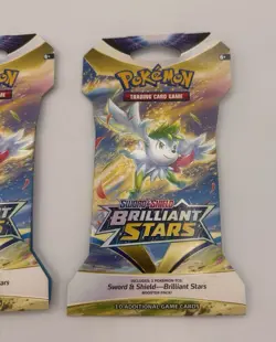 Pokemon TCG: Sword & Shield-Brilliant Stars Sleeved Booster Pack Lot of (3) - Image 3