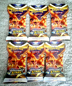 Pokemon TCG: Sword & Shield-Brilliant Stars Sleeved Booster Pack - LOT OF 6 820650809972 - Image 1