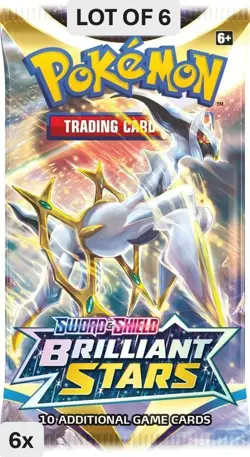 Pokemon TCG: Sword & Shield-Brilliant Stars Sleeved Booster Pack - LOT OF 6 820650809972 - Image 1