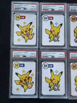 Pikachu Pokemon Card Taruka Round 1 & 2 1st 2nd 3rd 4th Ooyama PSA 10 Sequential - Image 3