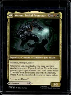 2025 Magic MTG Marvel's Spider-Man Eddie Brock Venom Lethal Protector Foil #0055 - Image 2