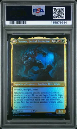 2025 MTG MARVEL'S SPIDER-MAN FOIL EDDIE BROCK/VENOM, LETHAL PROTECTOR PSA 9 - Image 2