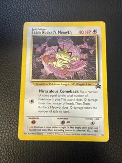 Team Rockets Meowth #18 - Black Star Promo WOTC Pokemon TCG Damaged - Image 1