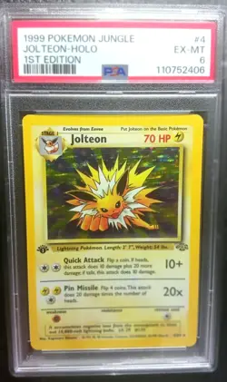 4/64 JOLTEON-HOLO 1st Edition 1999 Vintage Pokemon Jungle PSA 6 EX-MT - Image 4