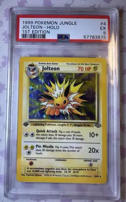 Pokemon TCG Jolteon Jungle 4/64 Holo 1st Edition Holo PSA 5 EX - Image 1