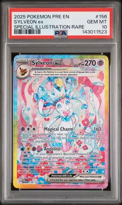 2025 POKEMON PRE SPECIAL ILLUSTRATION RARE #156 SYLVEON EX PSA 10 - Image 1