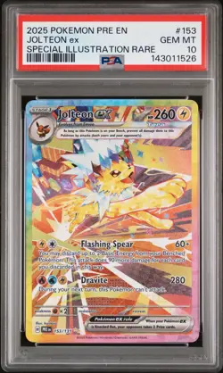2025 POKEMON PRE SPECIAL ILLUSTRATION RARE #153 JOLTEON EX PSA 10 - Image 1