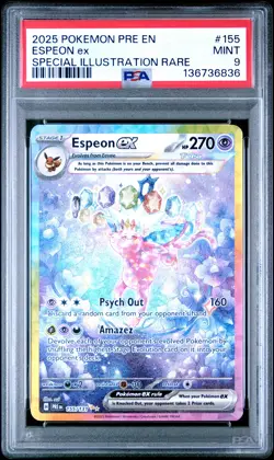 2025 POKEMON PRE SPECIAL ILLUSTRATION RARE #155 ESPEON EX PSA 9 - Image 1