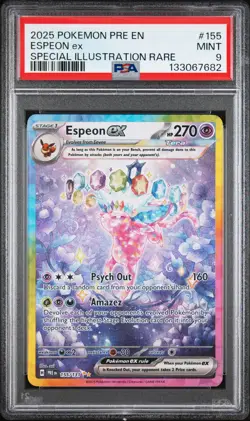 2025 POKEMON PRE SPECIAL ILLUSTRATION RARE #155 ESPEON EX PSA 9 - Image 1