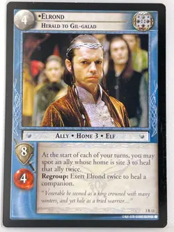 LORD OF THE RINGS TCG REALMS OF THE ELF LORDS RARE 3R13 ELROND lp - Image 1