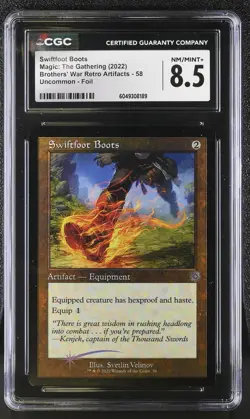 SWIFTFOOT BOOTS The Brothers' War Retro Foil U CGC 8.5 MTG [Nostalgium] - Image 1